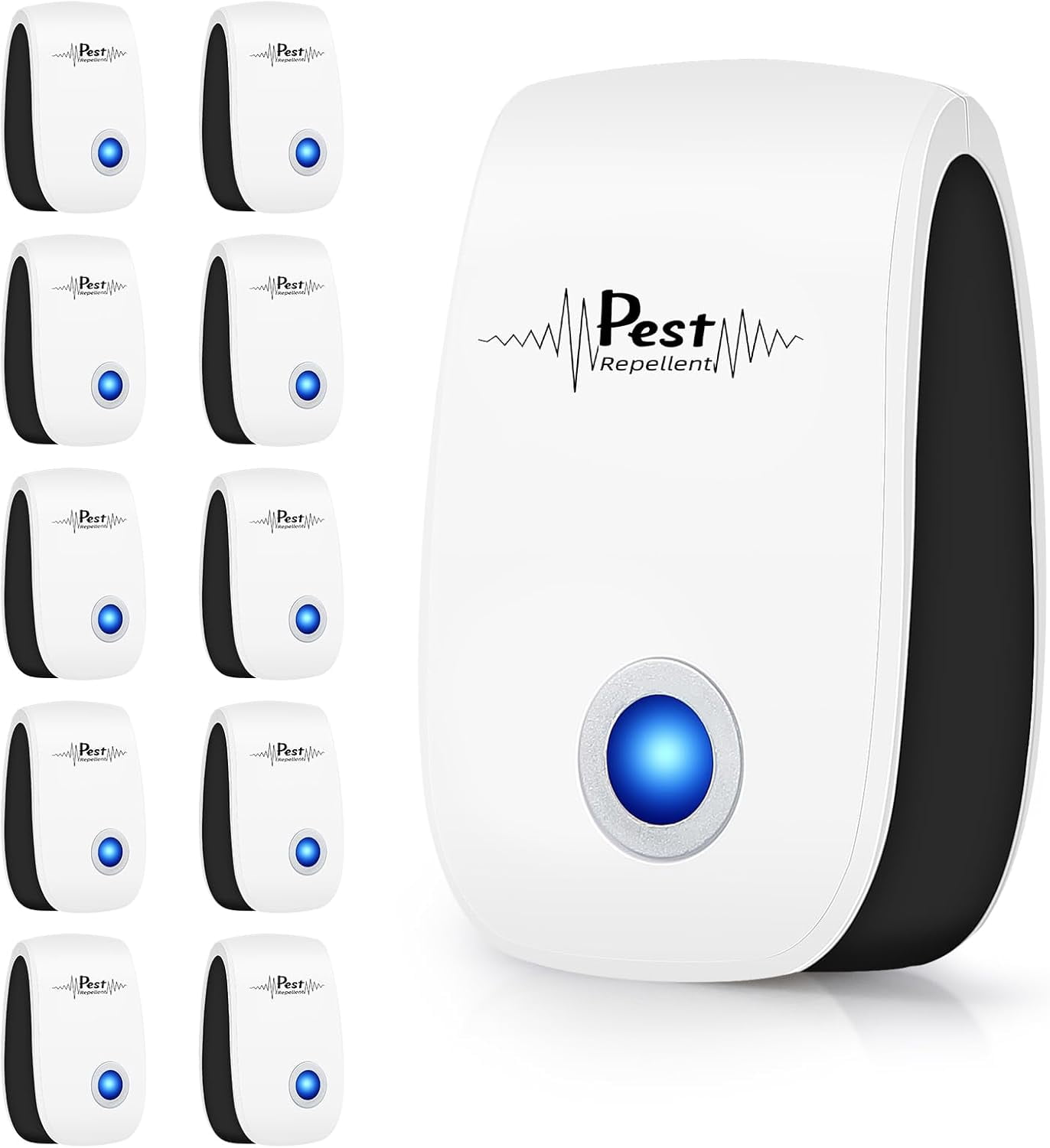 10 Pack Ultrasonic Pest Repeler Electronic Mouse Repelent Ultrasonic Plug in Pest Control for Mice, Roach, Rodent, Insect, Cockroach, Rat, Spide, Ant, Bugs, Mosquitoes, Mouse Deterrent for Home