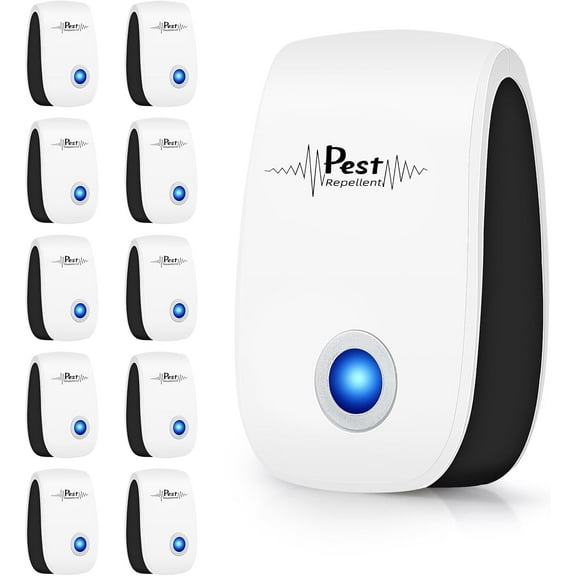 10 Pack Ultrasonic Pest Repeler Electronic Mouse Repelent Ultrasonic Plug in Pest Control for Mice, Roach, Rodent, Insect, Cockroach, Rat, Spide, Ant, Bugs, Mosquitoes, Mouse Deterrent for Home