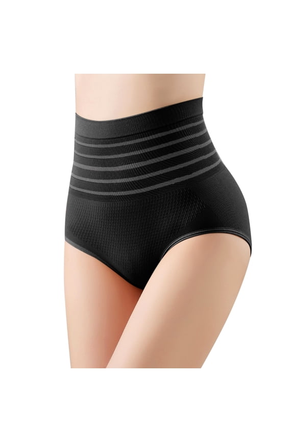 10 Pack Underwear Women Pack High Waisted Stripes Bump Color Lifting Buttocks Womens Panties,Black,L
