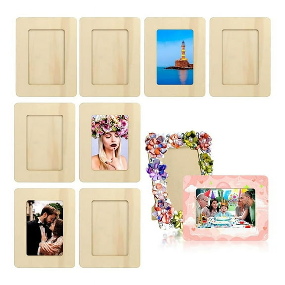 10 Pack Unfinished Wooden Picture Frames for 6inch Photos