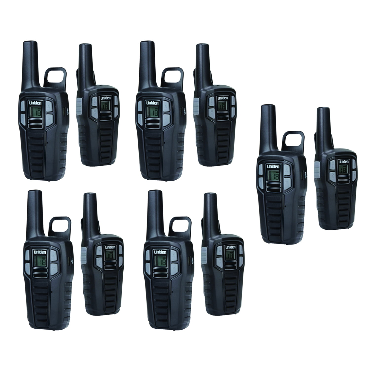 10 Pack Uniden SX167-2CH 16-Mile 2-Way FRS/GMRS Radios