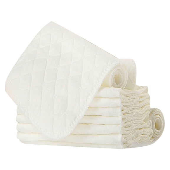 10 Pack Unisex Baby Cloth Diapers Thick Washable Cotton Reusable Diaper Flat-Fold Soft Absorbent Burp Cloths Babies Toddlers, 3 Layers, 17.72*6.3 In