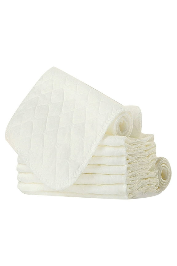 10 Pack Unisex Baby Cloth Diapers Thick Washable Cotton Reusable Diaper Flat-Fold Soft Absorbent Burp Cloths Babies Toddlers, 3 Layers, 17.72*6.3 In