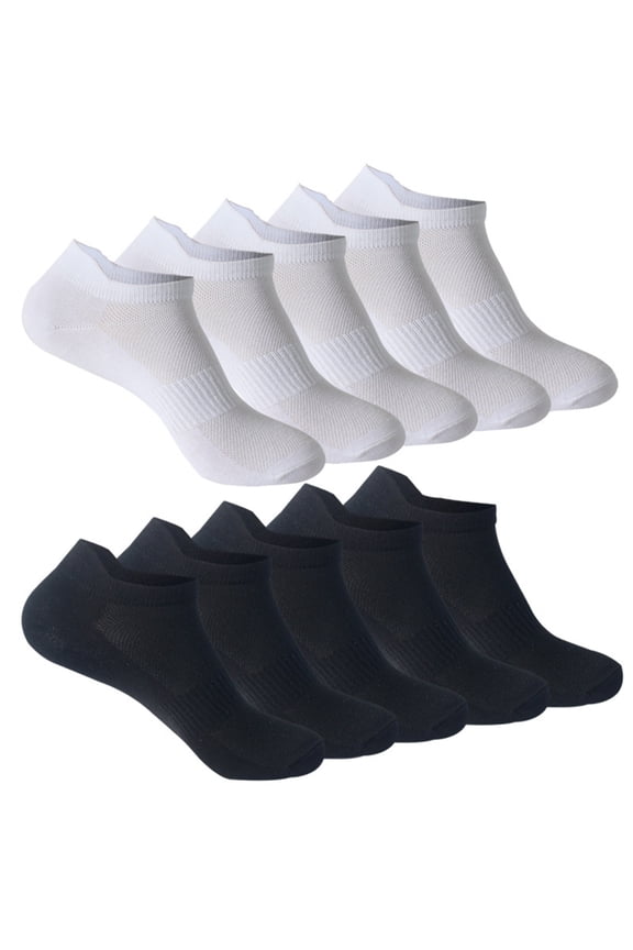 10 Pairs Unisex Summer Sports Casual Solid Color Thin Short Socks, Breathable Sweat Absorbing for Men and Women, Lightweight Daily Wear for Sneakers or Loafers - Silver