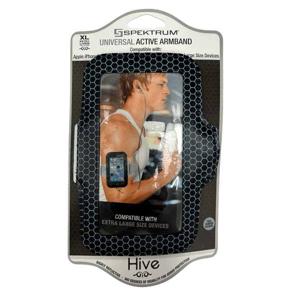 10 Pack Universal Active Armband XL, Adjustable Sports Phone Holder with Clear Touchscreen Cover, Reflective Accents, Audio Port Access, Compatible with iPhone 6 Plus, Samsung Note 3/4, Bulk, Black