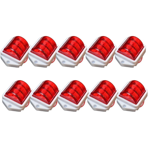 10-Pack Universal Side Marker 2x2 Inch Trailer RV Marker LED Light - Red 12V Waterproof Design Ideal for RVs Campers Trucks Vans Caravans and Boats Side Marker Indicator & Auxiliary Lamp