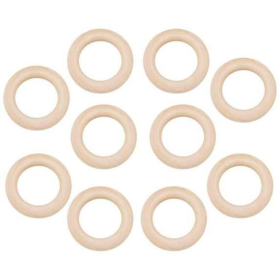 10 Pack Unpainted Wood Rings 55Mm Diameter Wooden Craft Rings For Diy ...