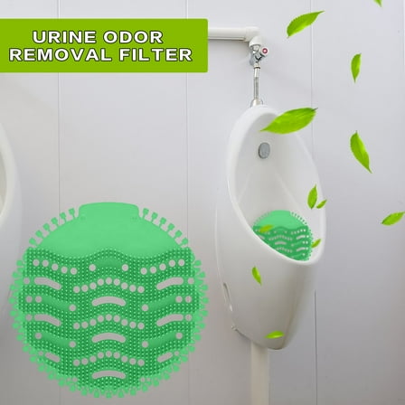 10-Pack Urinal Screen Deodorizer- Long-Lasting Anti-Splash Urinal Cakes for Mens Bathroom Urine Catcher for Toilet Bulk Hotel Toiletries for Urinals, Restaurants, Offices （Green）