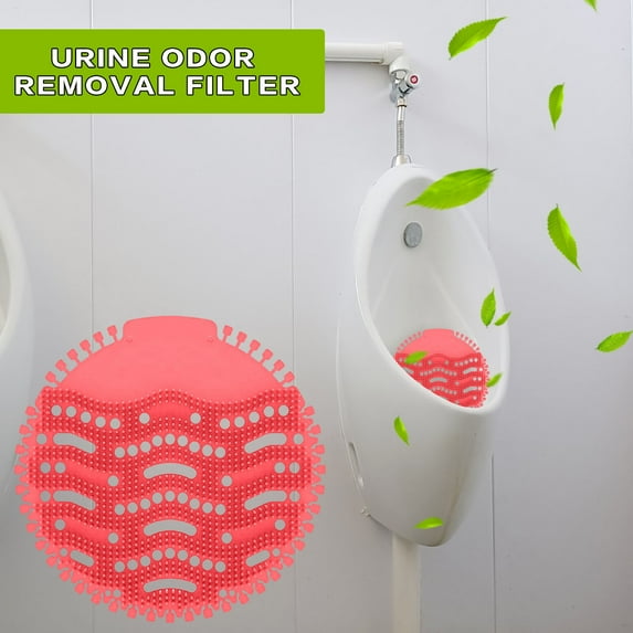 10-Pack Urinal Screen Deodorizer- Long-Lasting Anti-Splash Urinal Cakes for Mens Bathroom Urine Catcher for Toilet Bulk Hotel Toiletries for Urinals, Restaurants, Offices (Red)