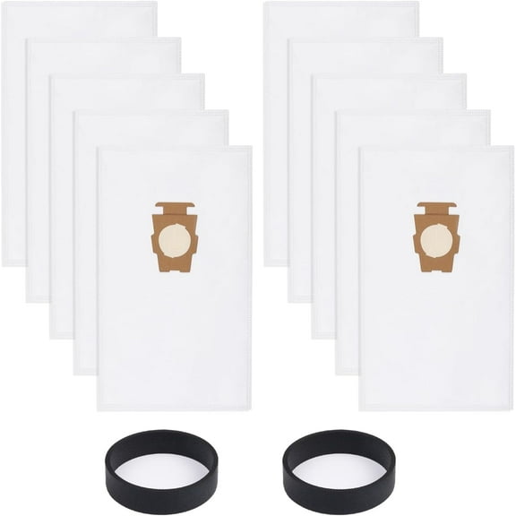 10 Pack Vacuum Cleaner Bags and 2 Belts Compatible with Kirby Vacuum Bags 204811, 204814, 204808 Style F, Fit for All Kirby Sentria Vacuum G Series, Avalir (10 Bags + 2 Belts)