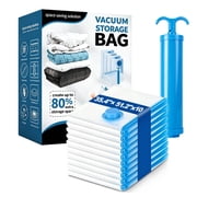 10 Pack Jumbo Vacuum Storage Bags 35.43" x 51.18", PA+PE Thickened Double Zipper Airtight Compression Bags for Blankets Bedding Thick Coats