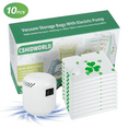 thumbnail image 1 of 10 Pack Vacuum Storage Bags with Electric Air Pump, Large Size （24"x 32"）Reusable Vacuum Sealer Compression Space Saver Bag for Clothes, Mattress, Blanket, Duvets, Pillows, Comforters, Quilt, Travel, 1 of 6