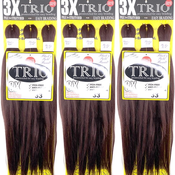 10 Pack Value Deal - 3X TRIO #33 Pre Stretched Braiding Hair 28Inch