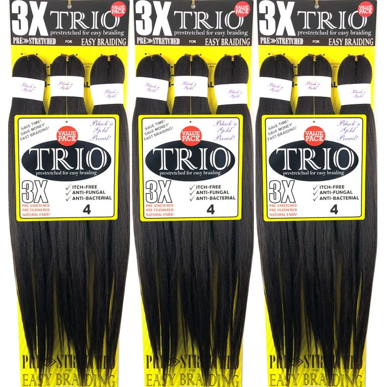 10 Pack Value Deal - 3X TRIO #4 Pre Stretched Braiding Hair 28Inch