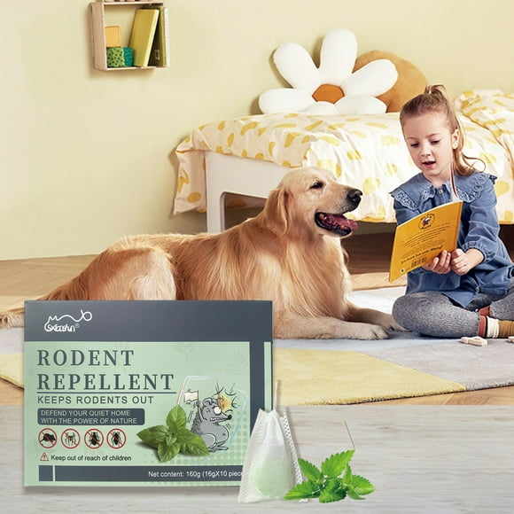 10-Pack Vamoose of All-Natural Rodent Repellent Pouches, Safe & Long.Lasting Mice & Rat control, No Harsh chemicals