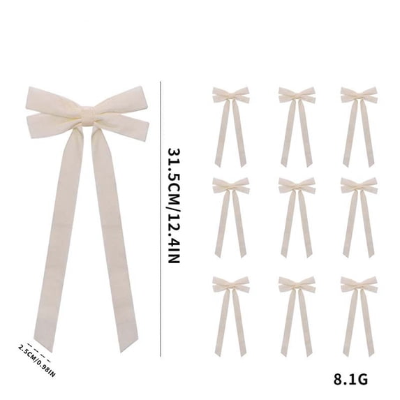 10 Pack Velvet Christmas Tree Bows, lazos de terciopelo para arbol de navidad, 12.4 Inch, Pre-Tied Long Tail Velvet Ribbon Bows, Christmas Wreath Decorations, Gift Wrapping Bows and Garland Decor