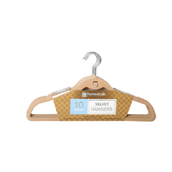 10-Pack Velvet Suit Hangers, Beige and Rose, Non-Slip Clothes Hangers for Suits, Dresses, Shirts and Pants