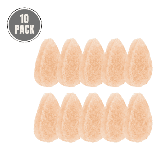 10 Pack - VerdeVida Facial Sponge / Face Scrubber, Buff Puff Style Pads, Deep Cleansing & Exfoliating, Peach