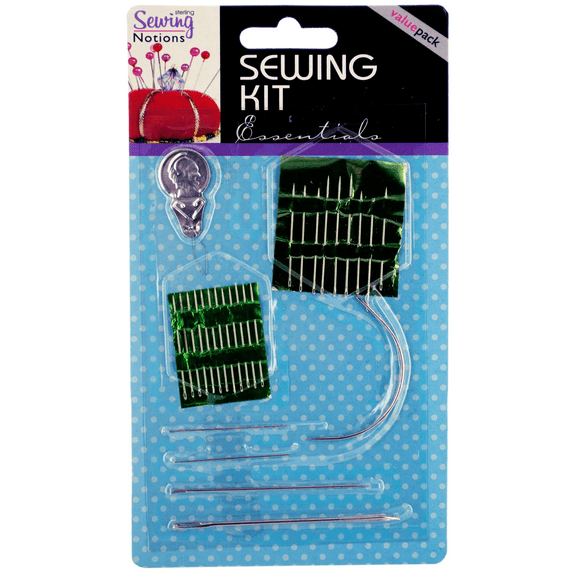 10 Pack Versatile Sewing Needle Set, Includes Threader, Curved, Large, Thin, Needles, Perfect for All Sewing Needs, Conveniently Packaged in a Blister Pack for Easy Storage, 27 Pieces/Pack, Bulk