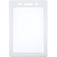 thumbnail image 1 of 10 Pack - Vertical Color-Frame Badge Holder - Clear Vinyl Window Protector with Color Border for Single Credit Card Size Key Cards and Badges by Specialist ID (White), 1 of 4