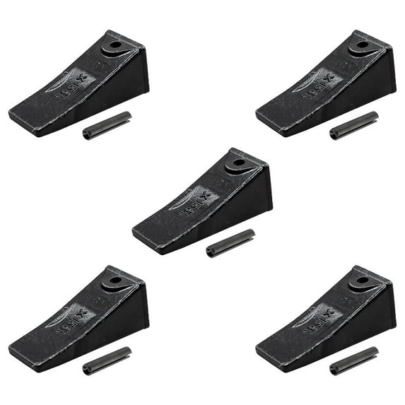 5 Pack Viking’s X156L Long Bucket Tooth w/ 156LPN Flexpins Compatible with 156 Series Teeth for Skid Steer and Mini Excavators, Loaders, Backhoes