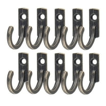 10-Pack Vintage Bronze Coat Hooks, Metal Wall Mounted Single Hook Hangers For Hats, Keys, Jewelry & Towels - Rustic Furniture Bathroom Hooks With Screws