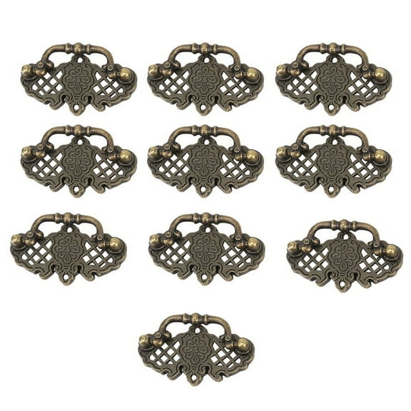 10 Pack Vintage Kitchen Cabinet Pull Furniture Drop Pull Drawer Handles Bedroom Dresser Knobs Antique