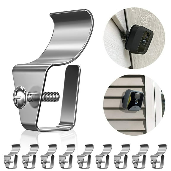 10 Pack Vinyl Siding Clip Hooks, TSV No-Hole Needed Stainless Steel Camera Vinyl Siding Screw Hanger for Mount Home Security Mailbox House Number