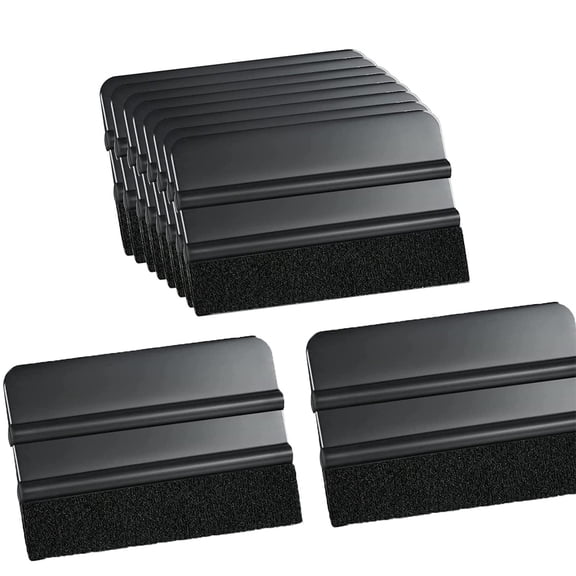 10-Pack Vinyl Squeegee Applicator with Felt Fabric – Scraper for Car Stickers, Carbon Film, Window Tint Installation