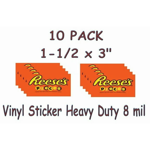 10 Pack Vinyl Sticker 1.5 X 3 Bulk Vending Candy Machine Labels