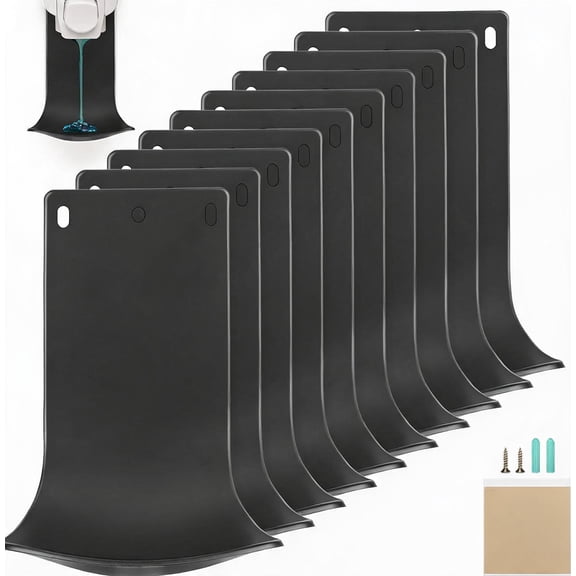 10 Pack Wall Mount Drip Tray for Soap Dispenser, Black