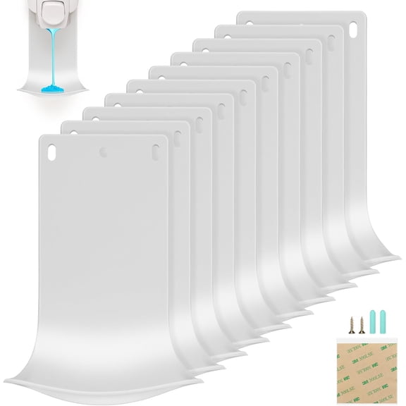 10 Pack Wall Mount Drip Tray for Soap Dispenser, White