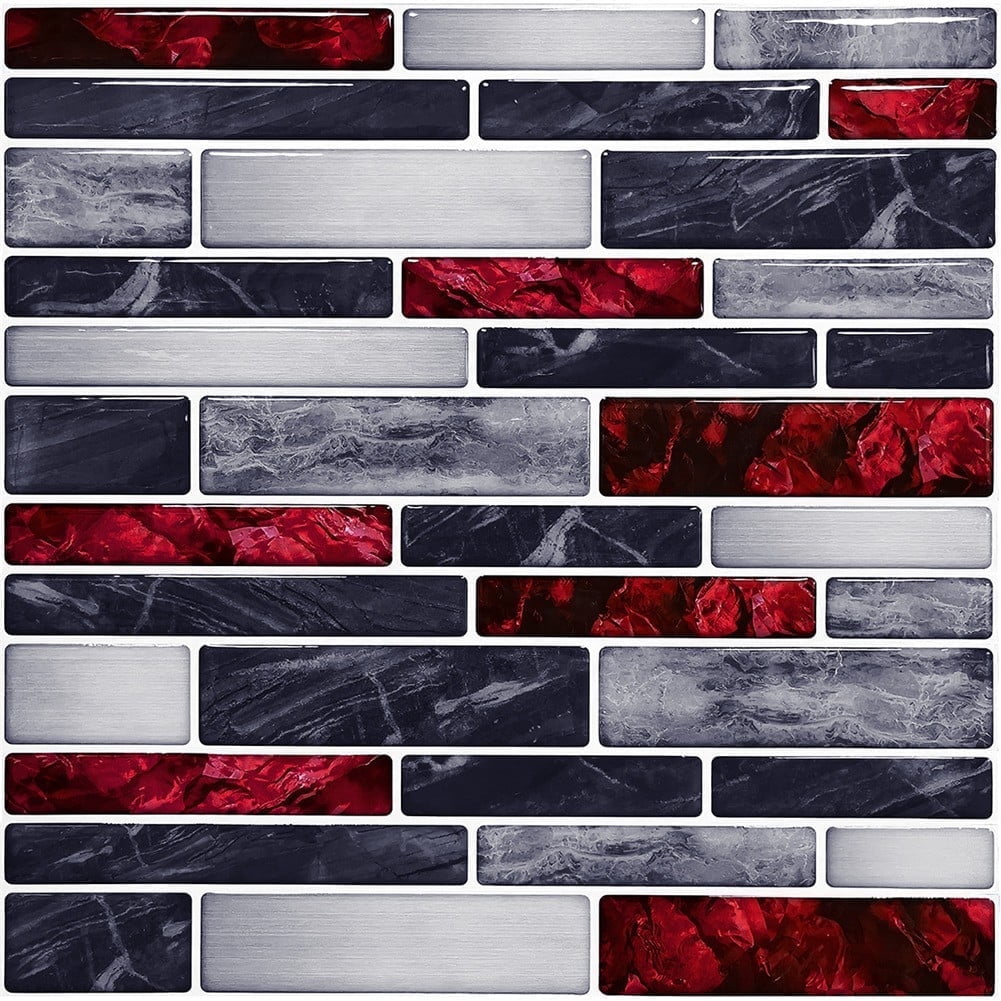 10-Pack Wall Panels Peel and Stick, Self Adhesive Waterproof Foam Wallpaper for Bedroom, Bathroom, Kitchen,6x6inch