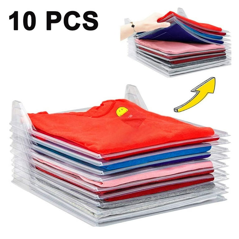 10 Pack Wardrobe Folding Board Tee Shirt Organizer Clothing Dividers File  Organizers - Stackable T Shirt and Document Organizer