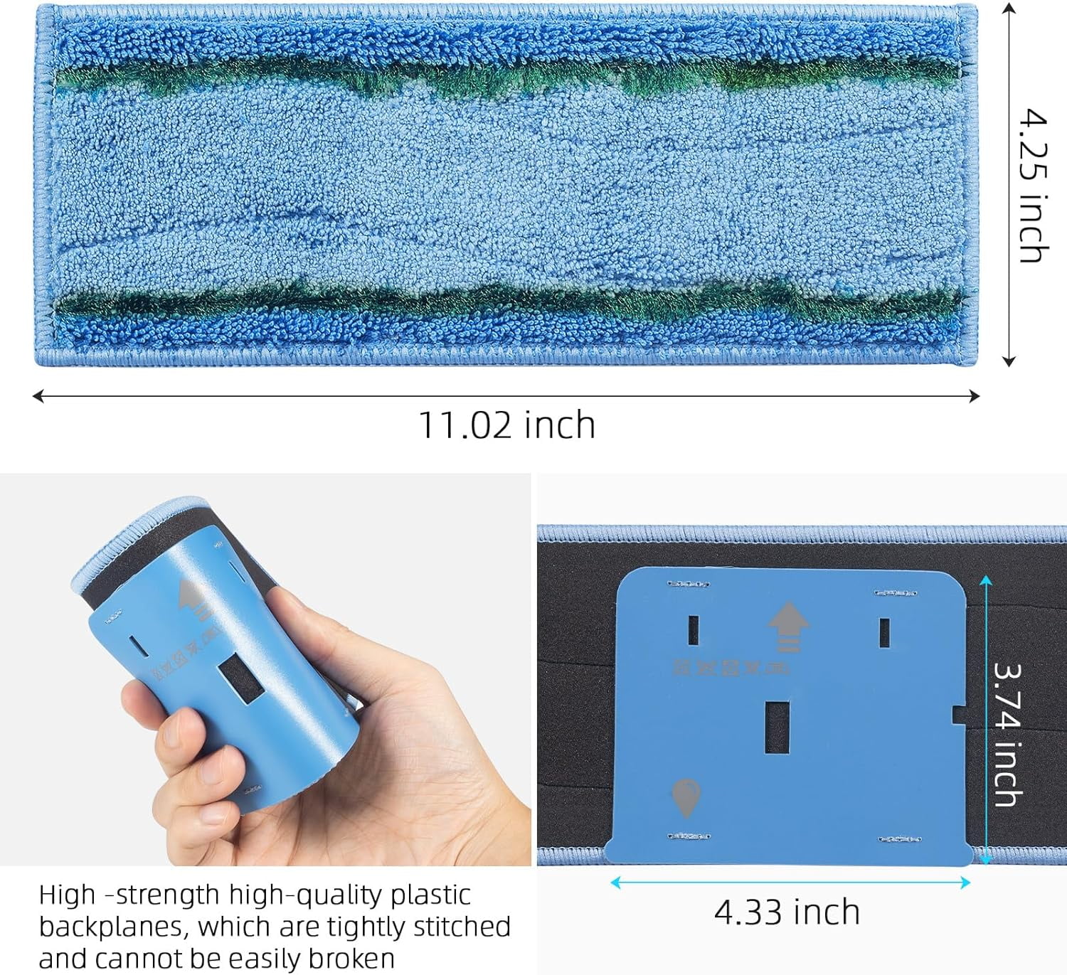 10 Pack Washable Mop Pads for Ultimate Robot, Microfiber Reusable