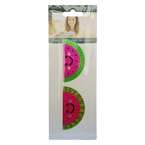 10 Pack Watermelon Rhinestone Stickers, Sparkling, Juicy Fruit Stickers Perfect for Laptops, Journals, Crafts, DIY Projects, Adding Fun, Playful Touches to Fruit Themed Creations, Bulk, Green, Pink