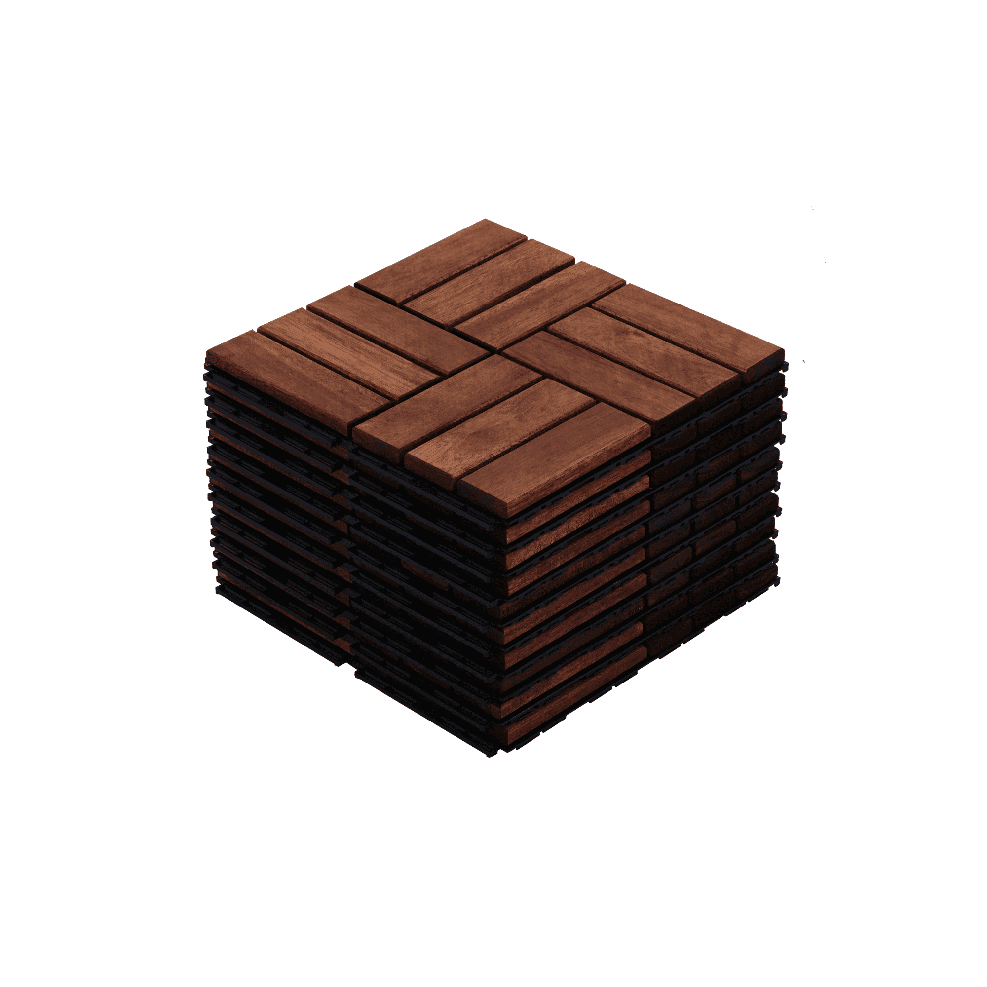10-Pack Waterproof Interlocking Deck Tiles,12"x12" Plastic Patio Tiles for Indoor Outdoor Use,Patio Floor Decking Tiles for Garden Lawn Porch Poolside Balcony,Brown