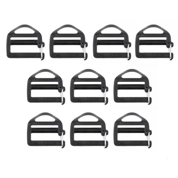 10 Pack Webbing Hook Clip with Open Lock End Clasps Connectors Slide Buckle Ladder Slider Set 25mm 1In Strap Belt Buckle