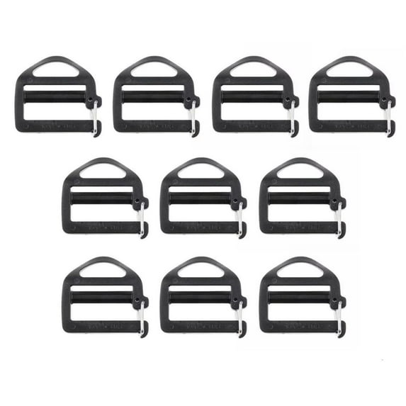 10 Pack Webbing Hook Clip with Open Lock End Clasps Connectors Slide Buckle Ladder Slider Set 25mm 1In Strap Belt Buckle