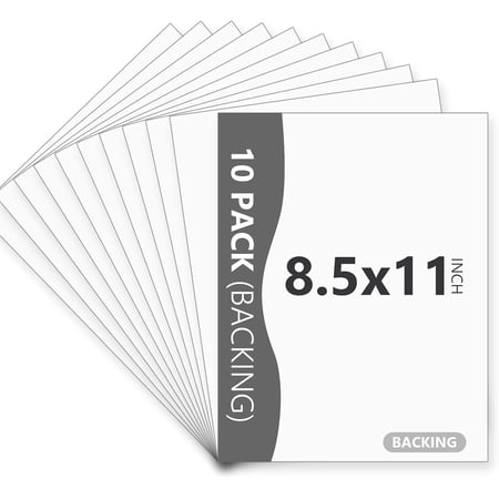 10 Pack White Backing Board, 8.5x11 Uncut Picture Frame Mat Backing Boards, Acid Free 8x10 Matte Boards for Pictures, Photos, and Prints
