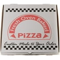 thumbnail image 1 of [10 Pack] White Corrugated Cardboard Pizza Boxes 18x18 inch Clay Coated Lock Corner - Takeout Containers, Perfect Pizza Box, Kraft, Fresh Baked Design, Recyclable, 1 of 7