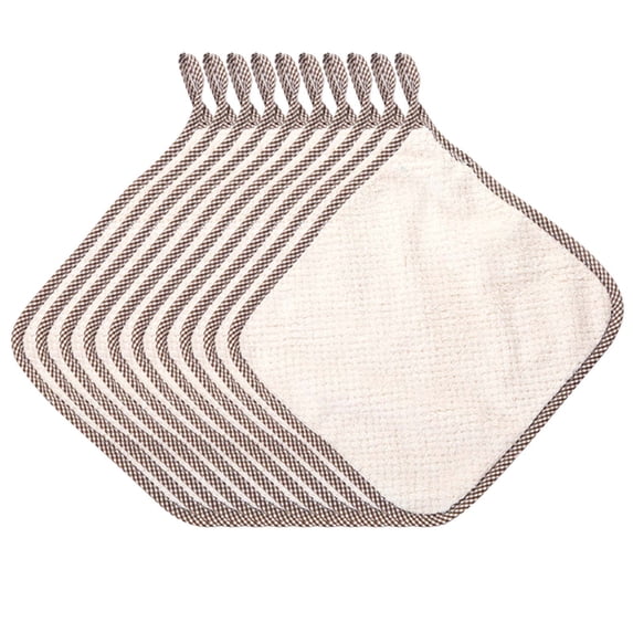 10-Pack White Cotton Dish Towels – Absorbent, Kitchen Cloths for Drying Dishes, Wiping Counters & Everyday Cleaning(Beige)