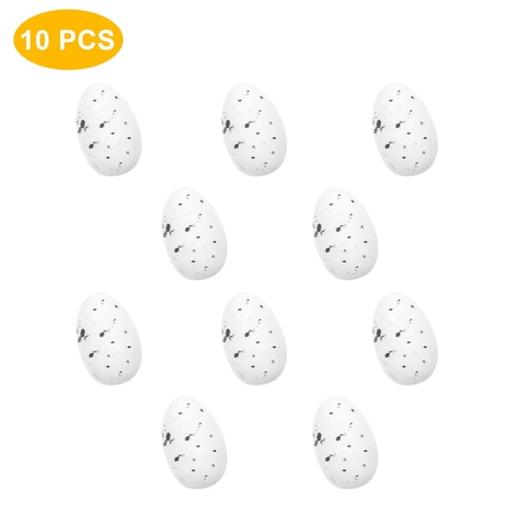 10-Pack White Foam Easter Eggs, 2x3cm DIY Craft Eggs for Kids Painting, Classroom Projects and Spring Decorations