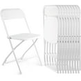 thumbnail image 1 of 10 Pack White Folding Chairs, Portable Stackable Commercial Foldable Chair, Indoor Outdoor Plastic Folding Chair for Events/Office/Home/Wedding/Party, 400lbs Capacity, 1 of 8