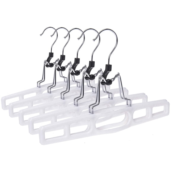10 Pack White Heavy Duty Locking Clasp Skirt and Pant Hanger Set