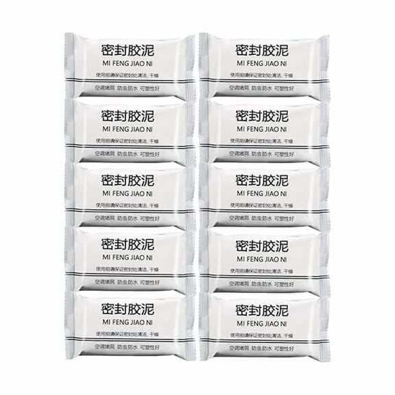 10-Pack White Sealing Clay Pipe Sealant, Quick Repair Putty, Used For Sealing Wall Holes, Air Conditioner Gaps, And Drain Pipes; Indoor And Outdoor Waterproofing Repair.3.15*1.77Inches