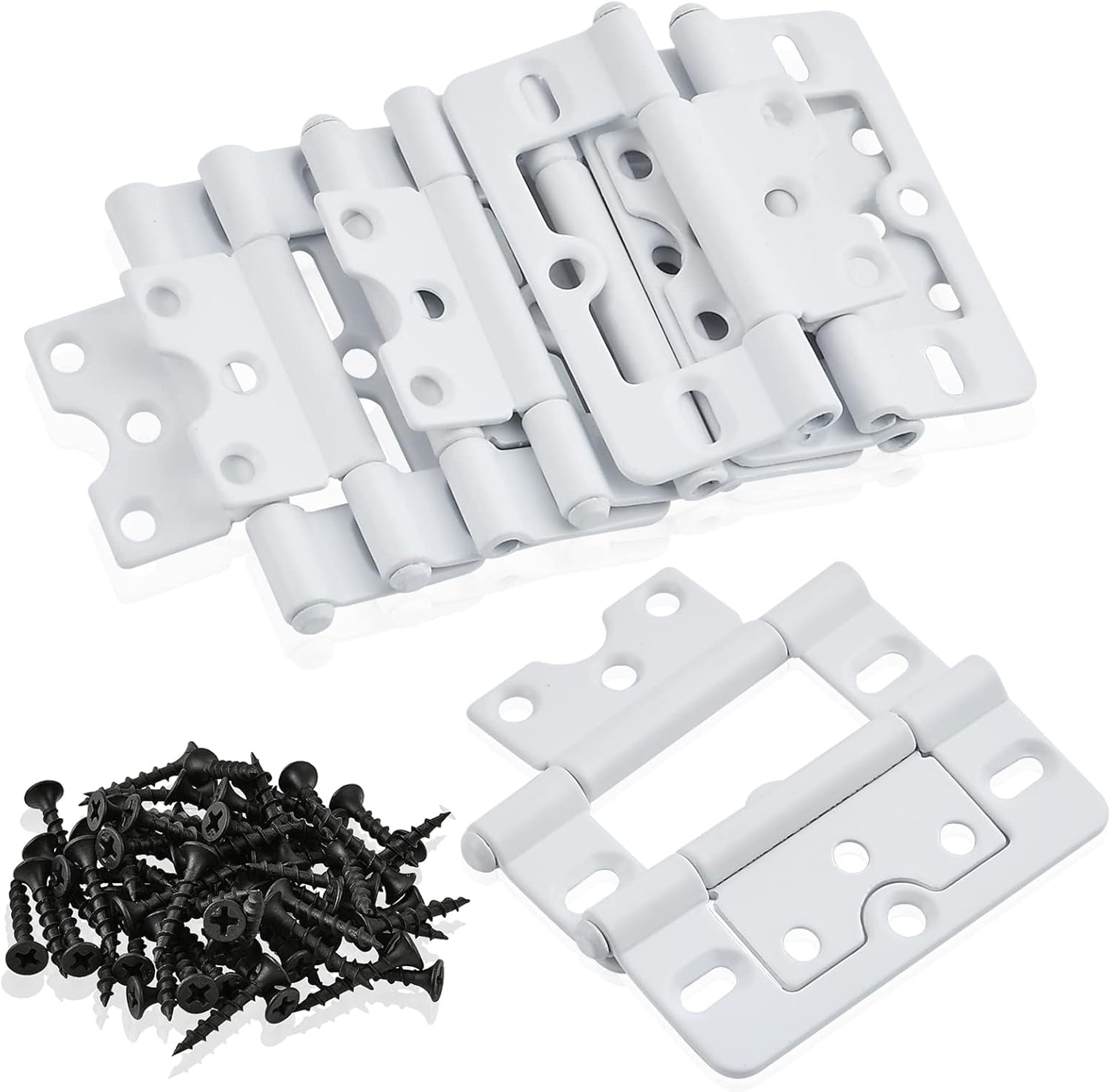 10 Pack White Shutter Hinges,3 Inch Non Mortise Hinge, Screen Door