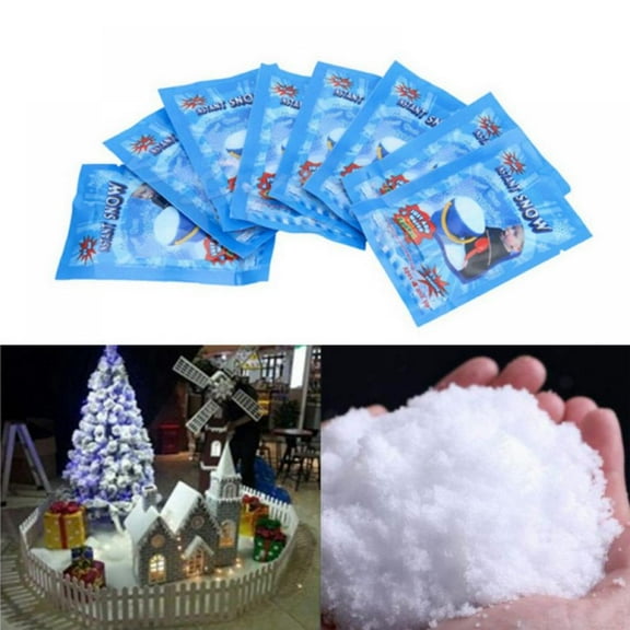 10 Pack White Snow for Christmas Wedding Fake Magic Instant Snow Fluffy Party Decor