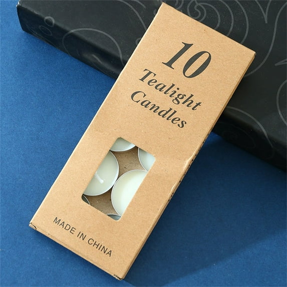10 Pack White Tealight Candles, Flameless Mini Tea Candles, Versatile Home Decor & Party Candles, Relaxing Paraffin Pressed Wax for Travel,Centerpiece,Party