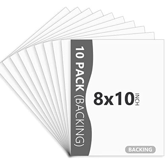 10-Pack White Uncut Picture Frame Backing Board,Acid Free 8x10 White Matte Picture Board for Photos